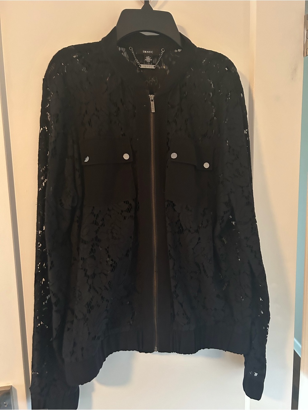 Black Lace Bomber Jacket by H&M